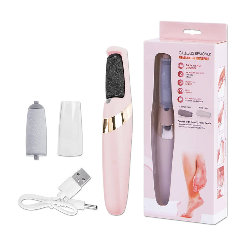 Esfoleador elétrico USB para pés rachados, pele morta, removedor de calos, ferramentas de pedicure, cuidados com os pés. Resultado incrível em 10 minutos, praticidade e eficiência no manuseio, sem cansaço e desorganização.